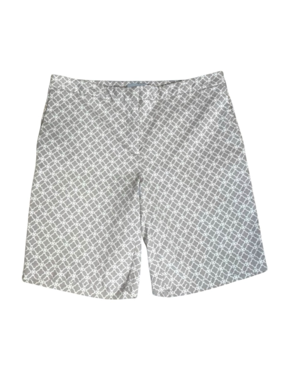 Mario Serrani Italy Gray & White Stretch Bermuda Shorts Size 10